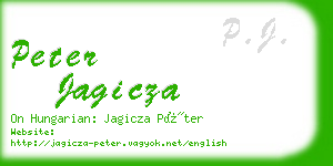 peter jagicza business card